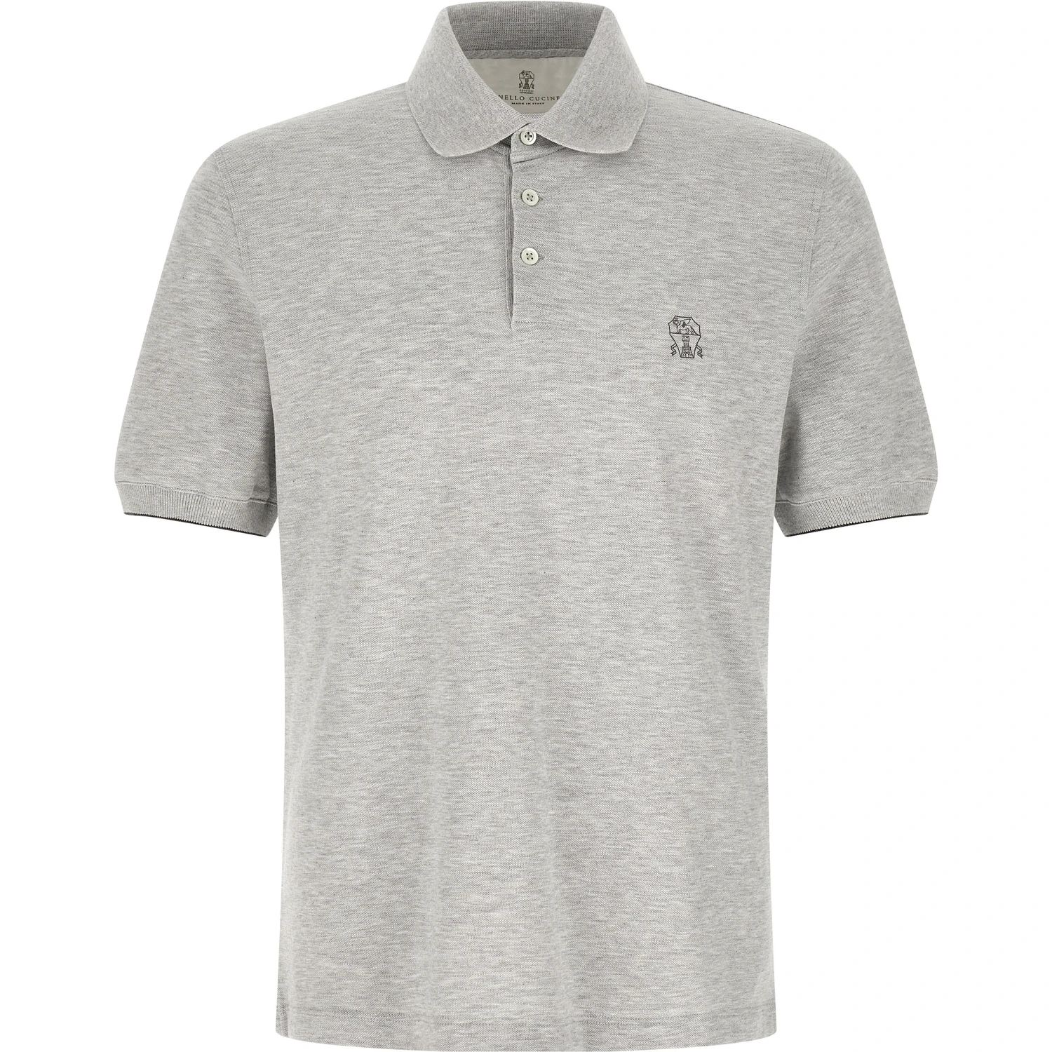 Gray Cotton Polo Shirt