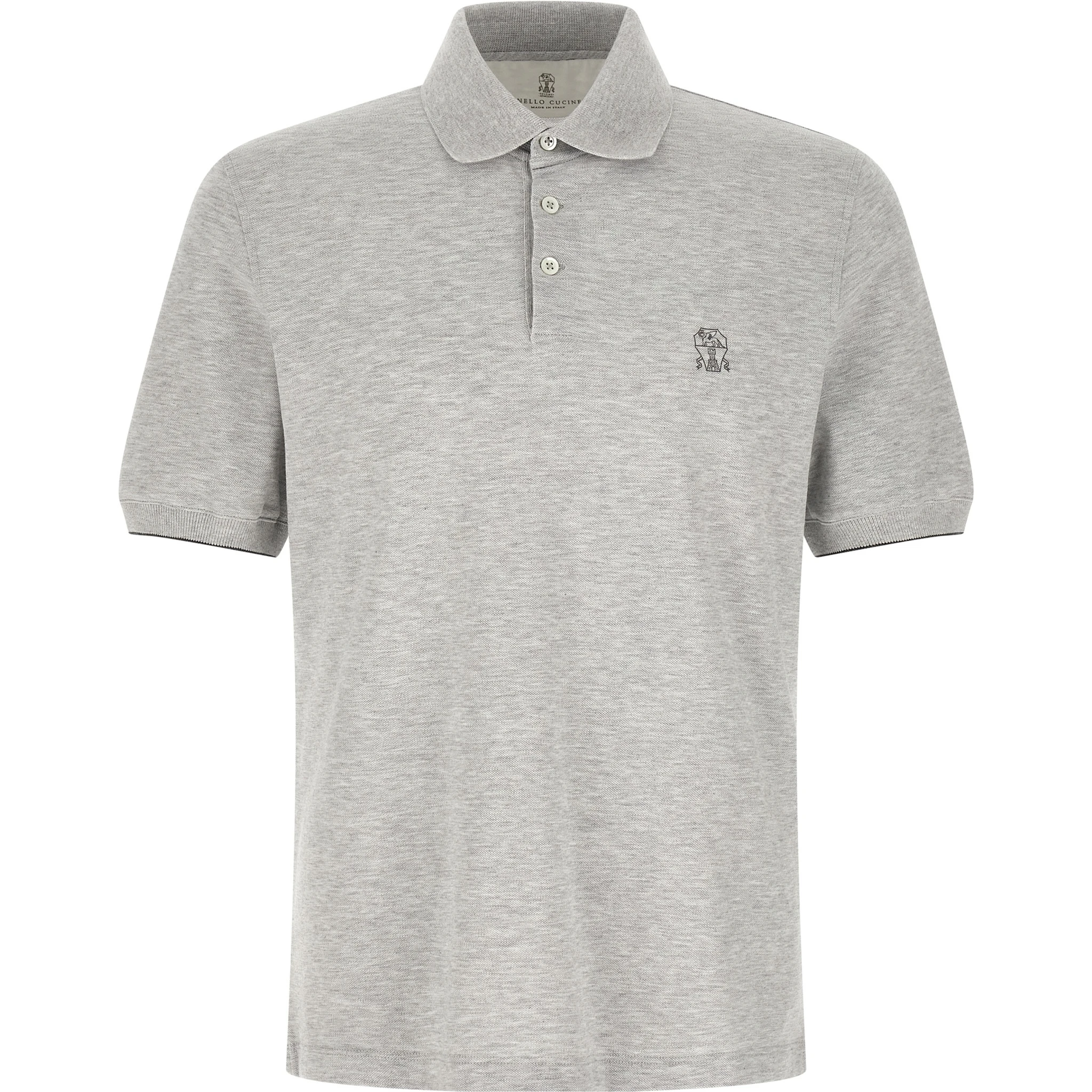 Gray Cotton Polo Shirt