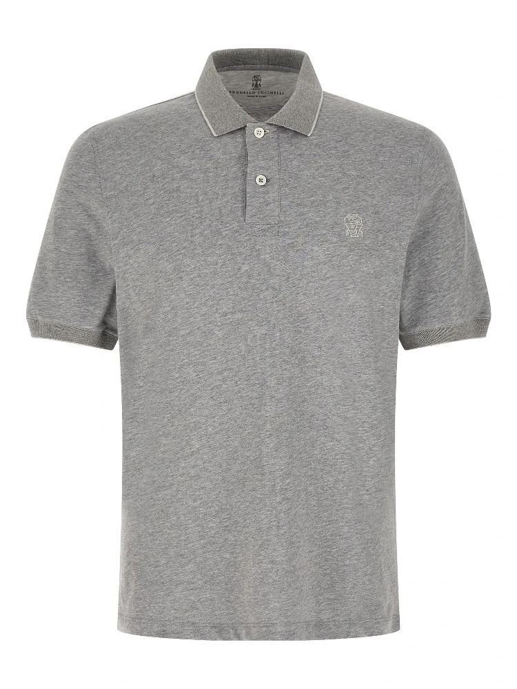 Gray Cotton Polo Shirt