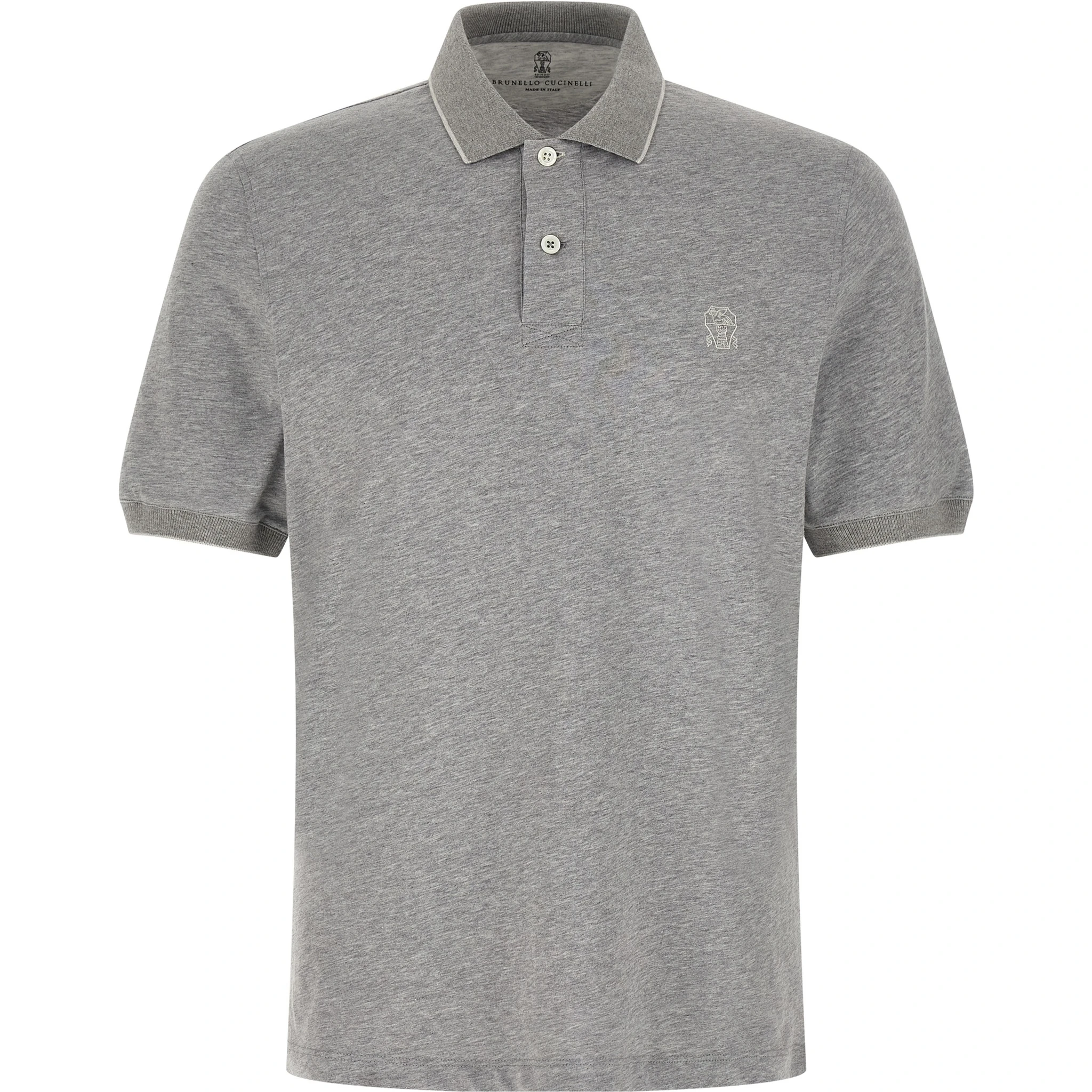 Gray Cotton Polo Shirt
