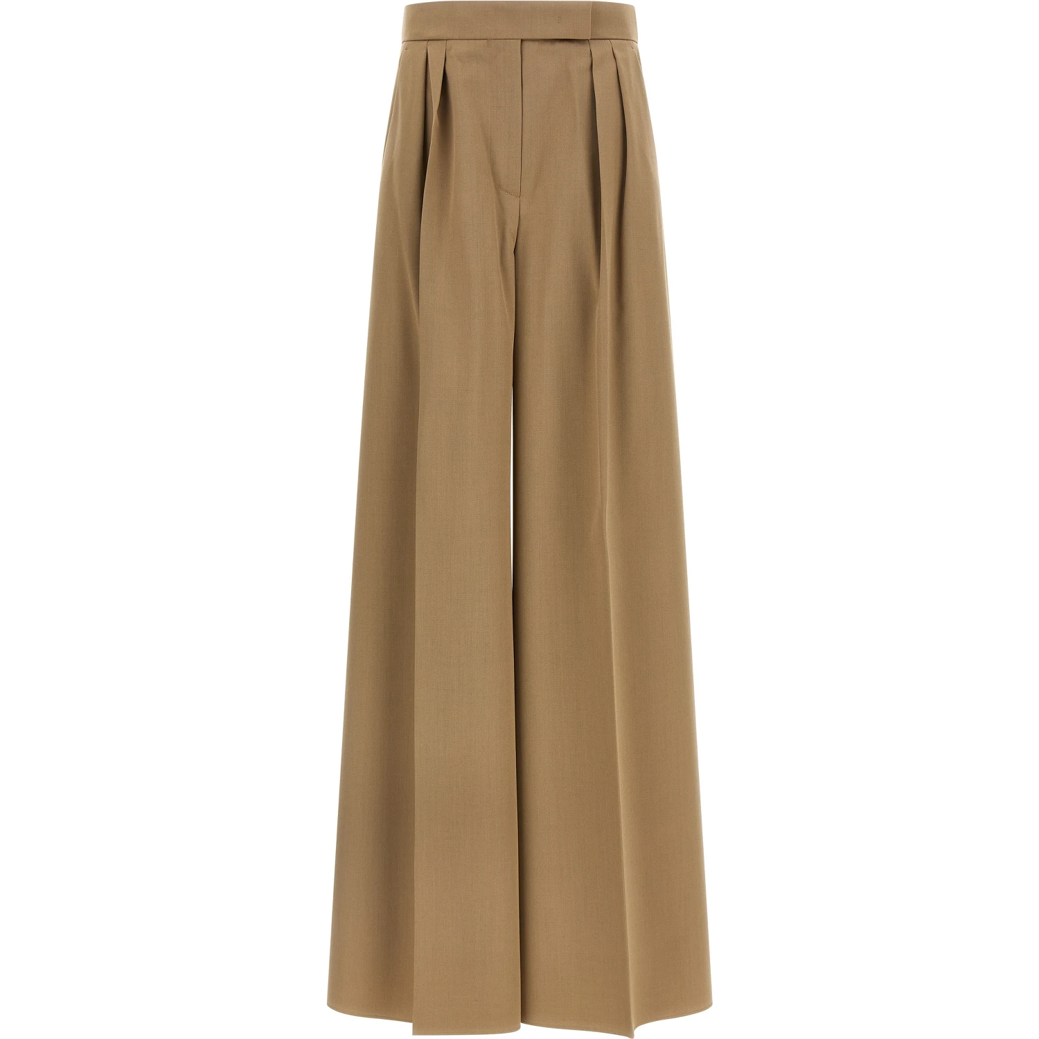 Brown Virgin Wool Casual Pants