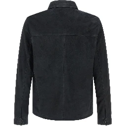 Blue Leather Leather Jacket