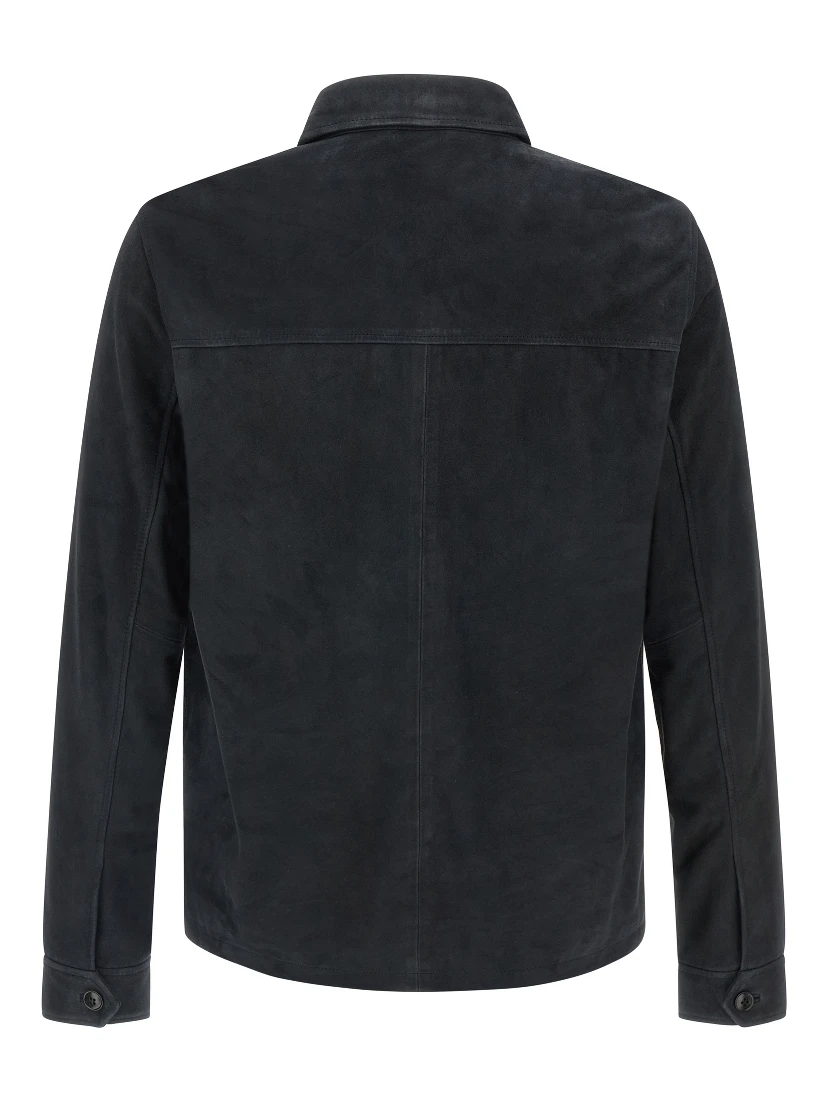 Blue Leather Leather Jacket