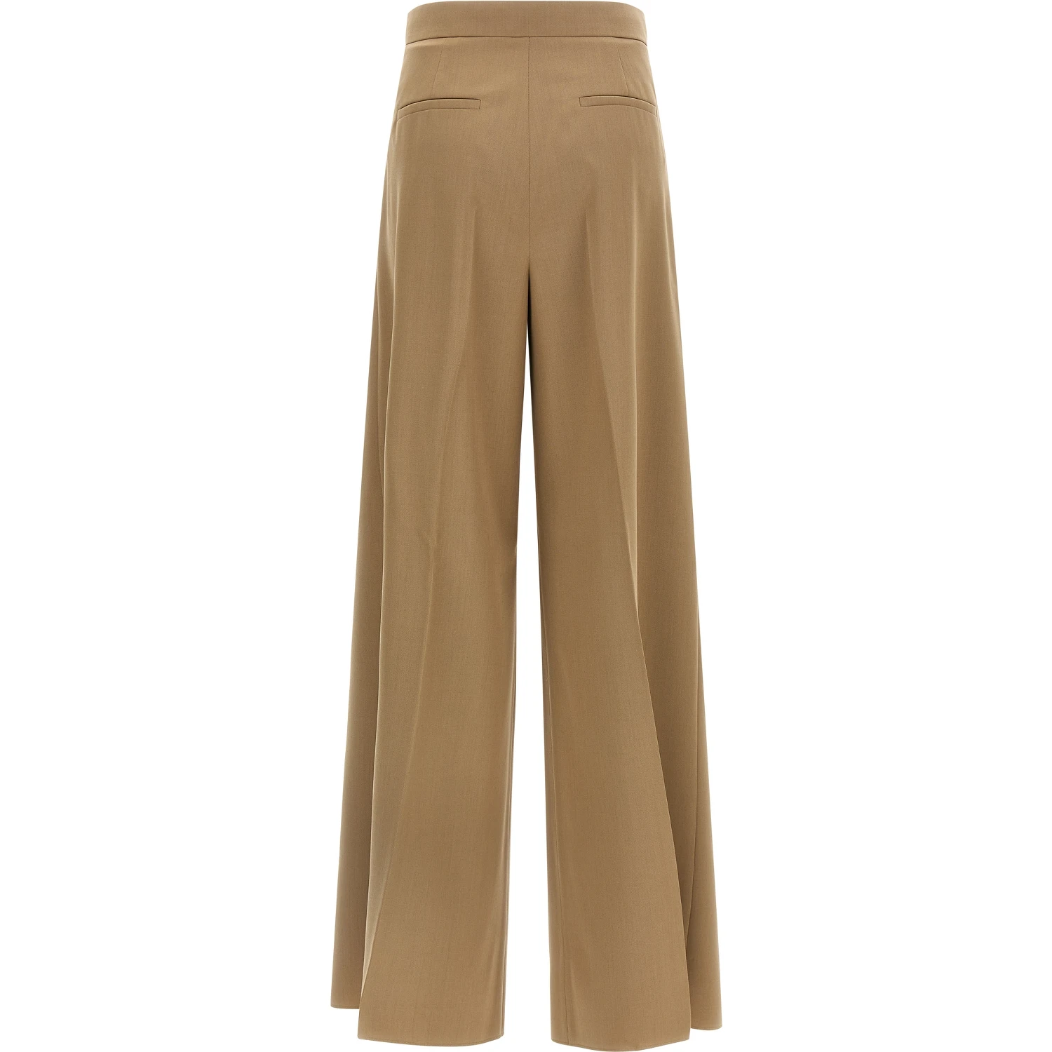 Brown Virgin Wool Casual Pants