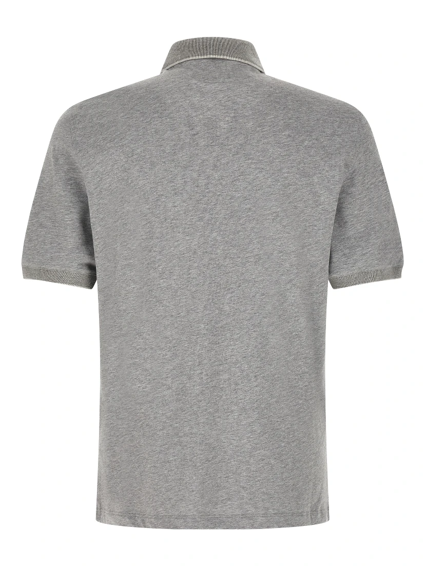 Gray Cotton Polo Shirt