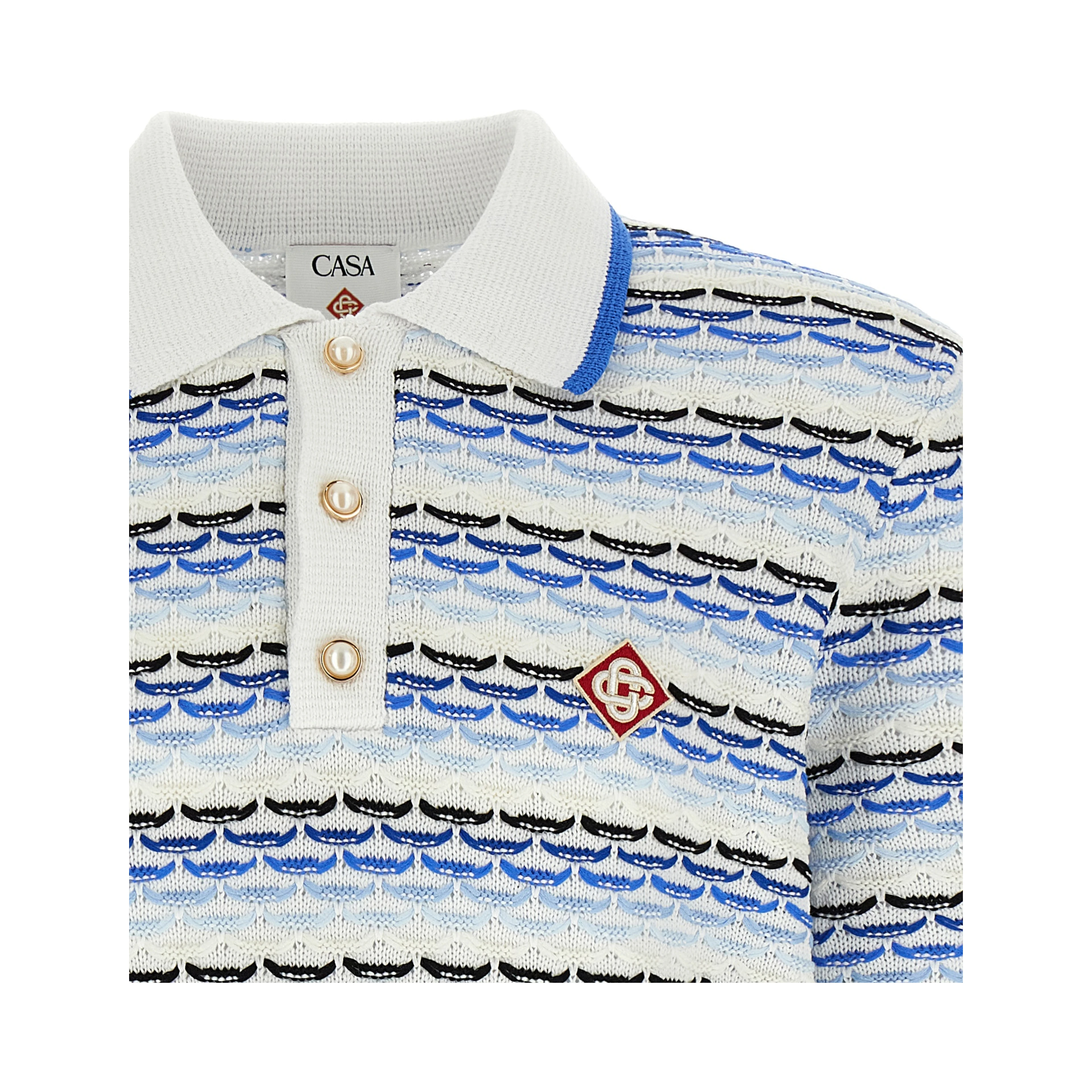Blue Cotton Polo Shirt