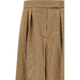 Brown Virgin Wool Casual Pants