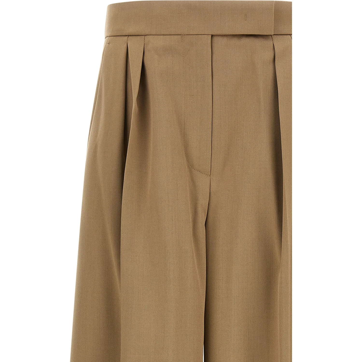 Brown Virgin Wool Casual Pants