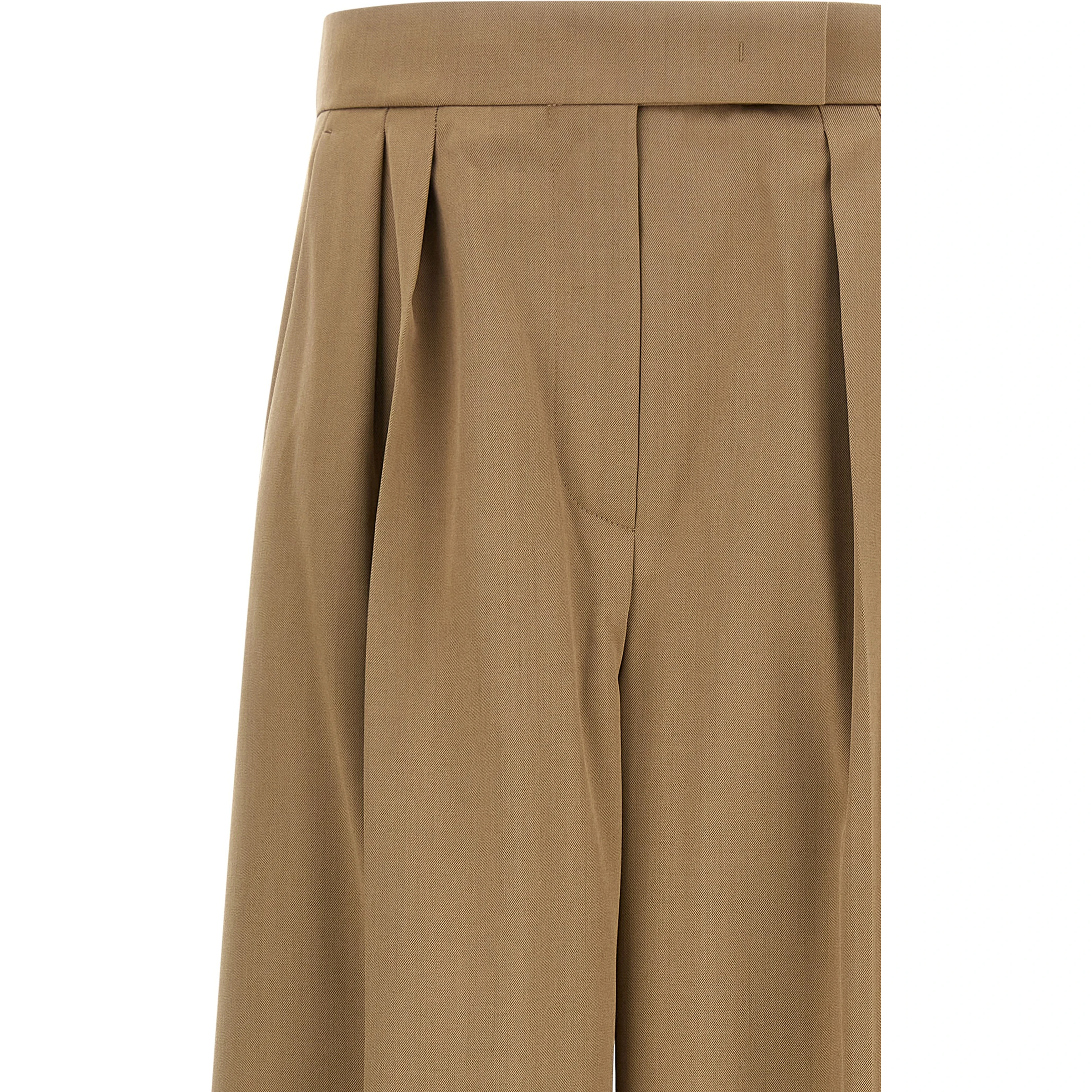 Brown Virgin Wool Casual Pants