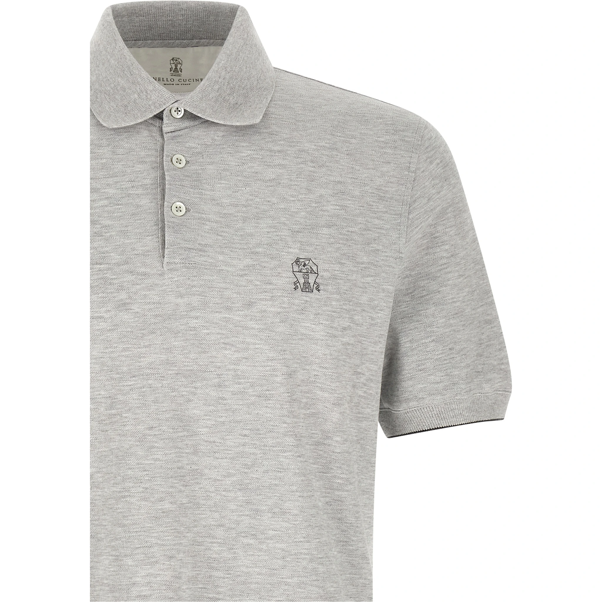 Gray Cotton Polo Shirt
