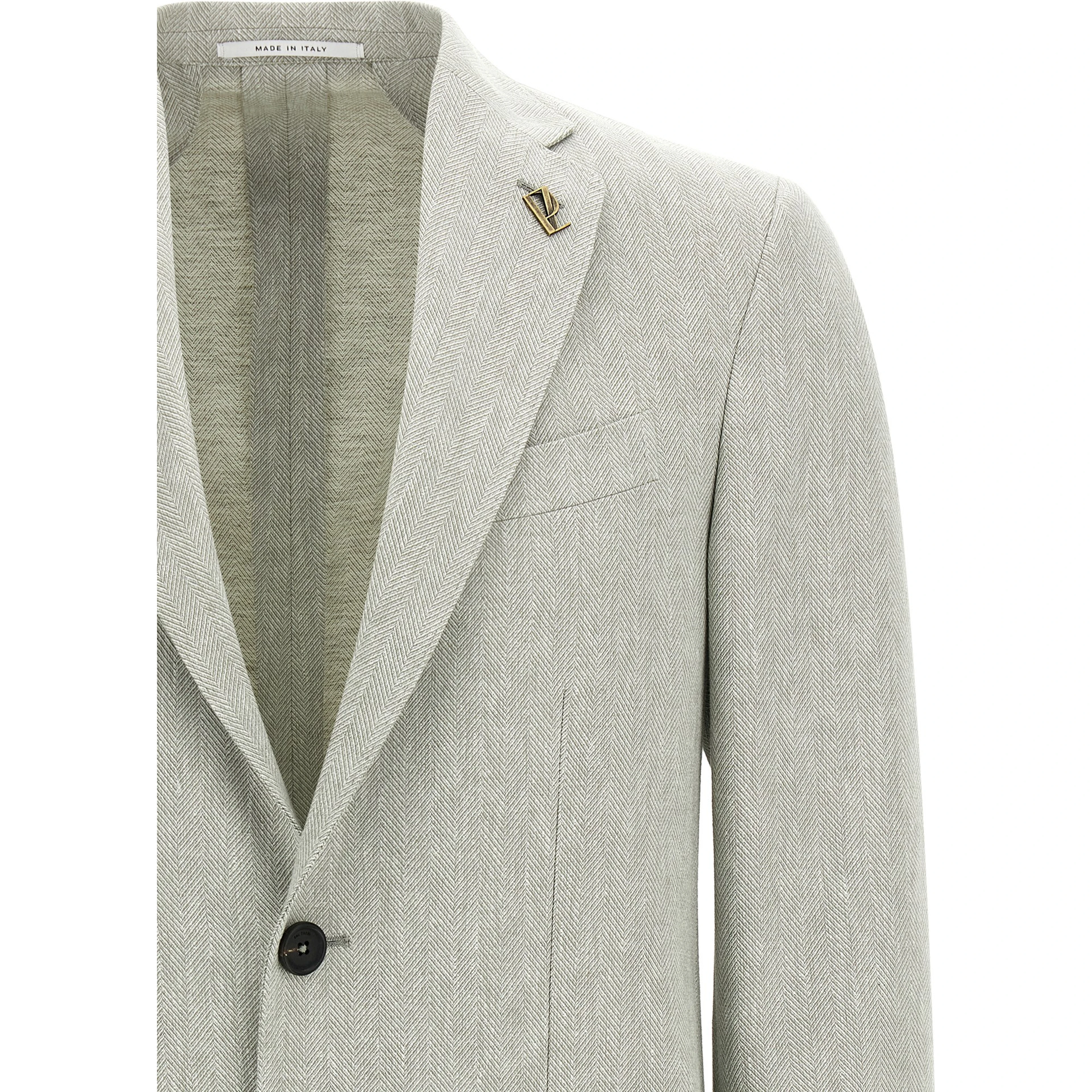 Bicolor Linen Blazer