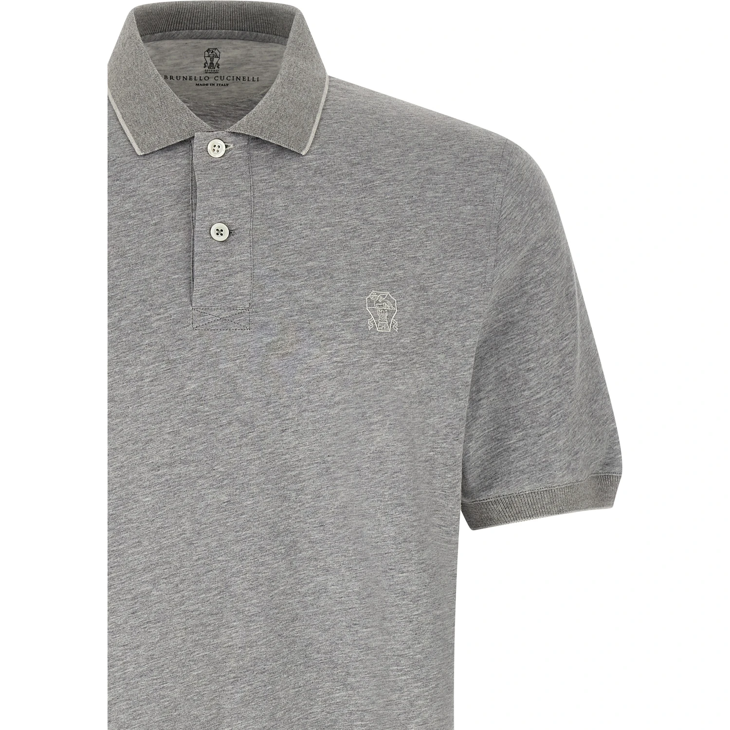 Gray Cotton Polo Shirt