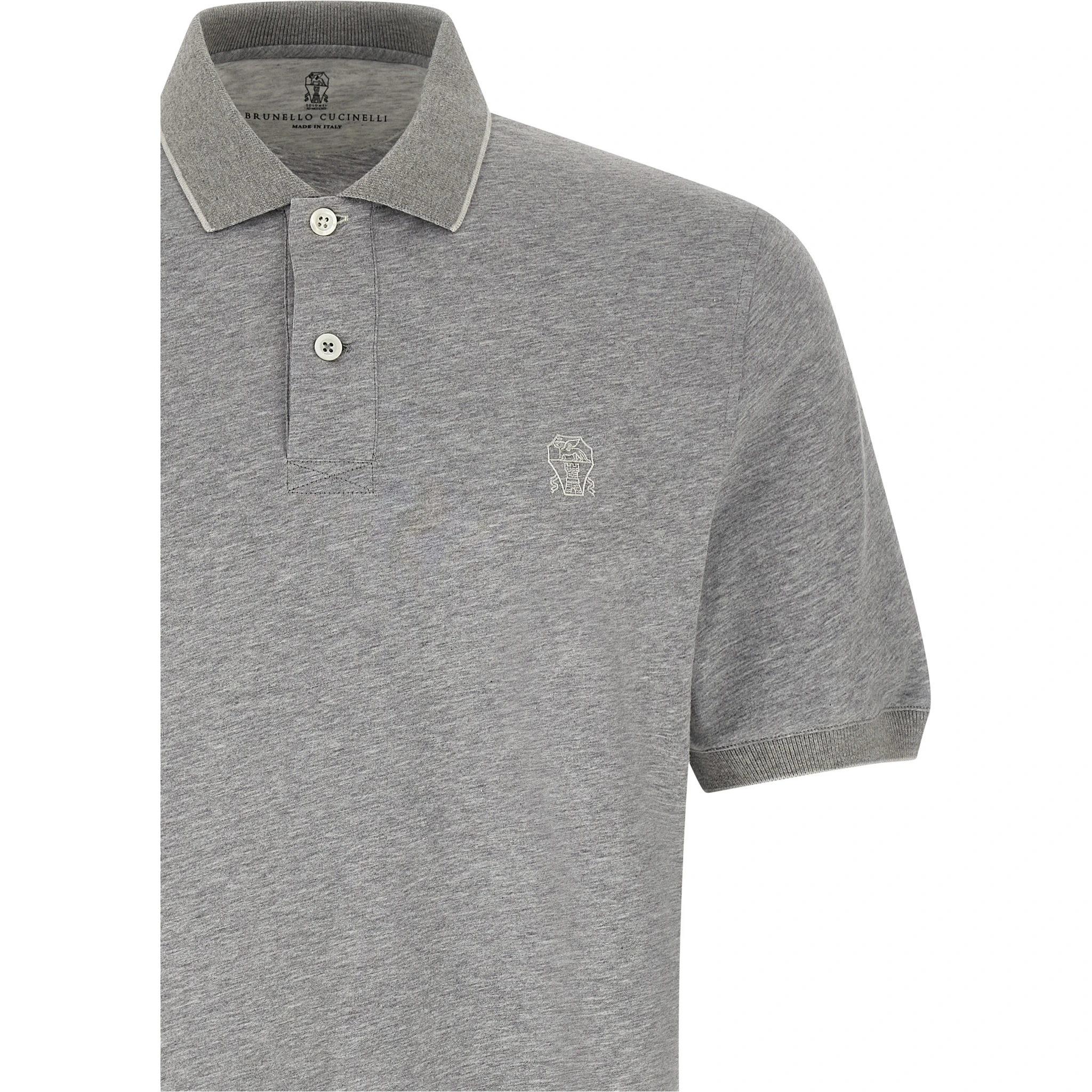 Gray Cotton Polo Shirt