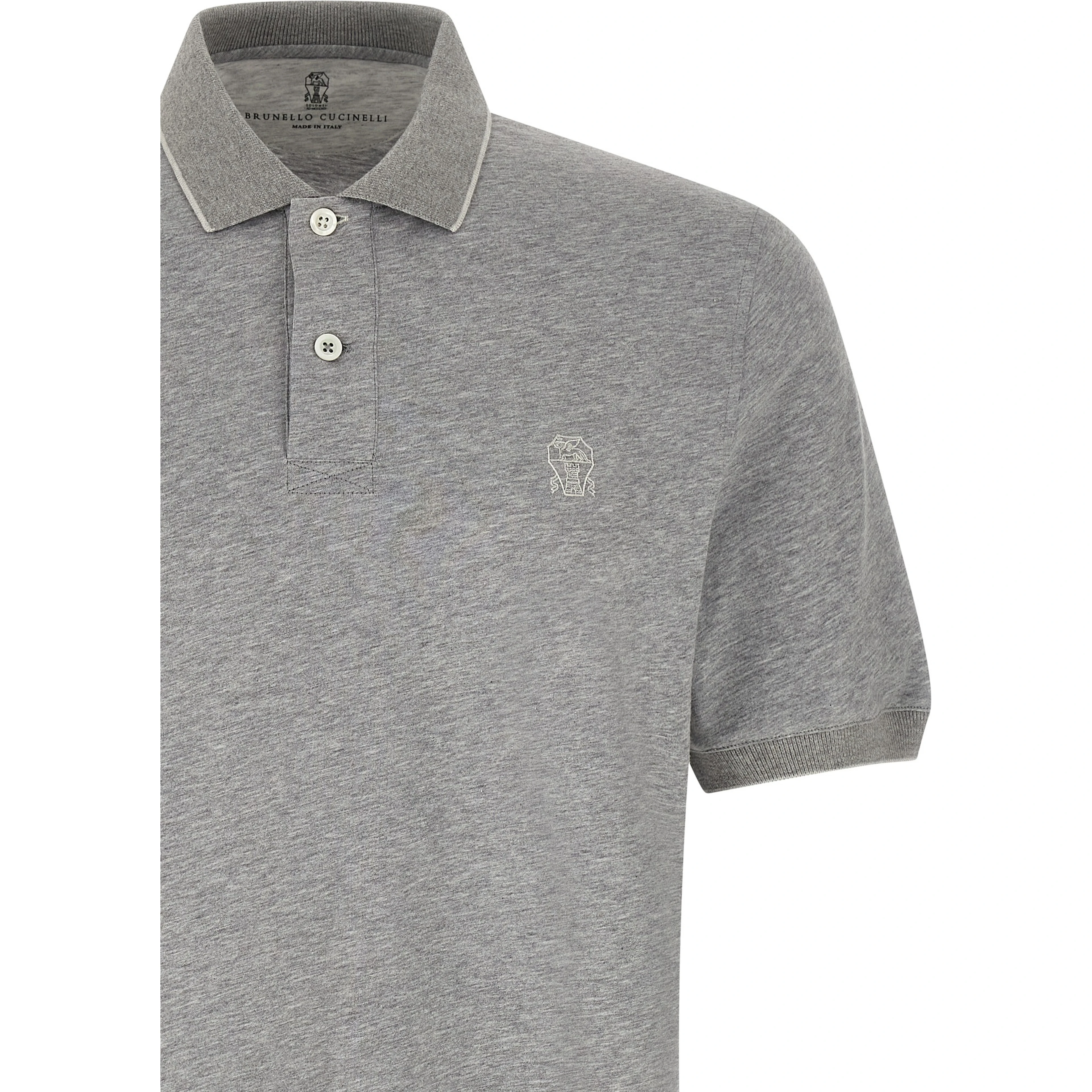 Gray Cotton Polo Shirt
