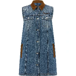 Blue Cotton Short Dress