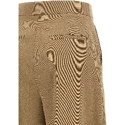 Brown Virgin Wool Casual Pants