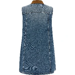 Blue Cotton Short Dress