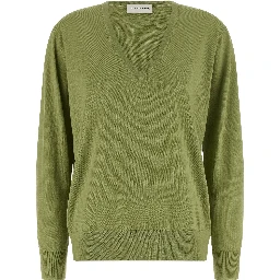 Bicolor Merino Wool Cardigan