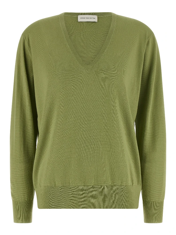 Bicolor Merino Wool Cardigan