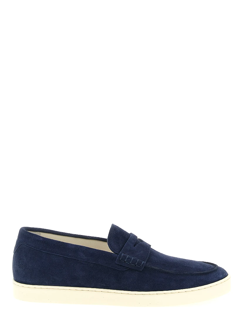Blue Calfskin Slip-On Loafers