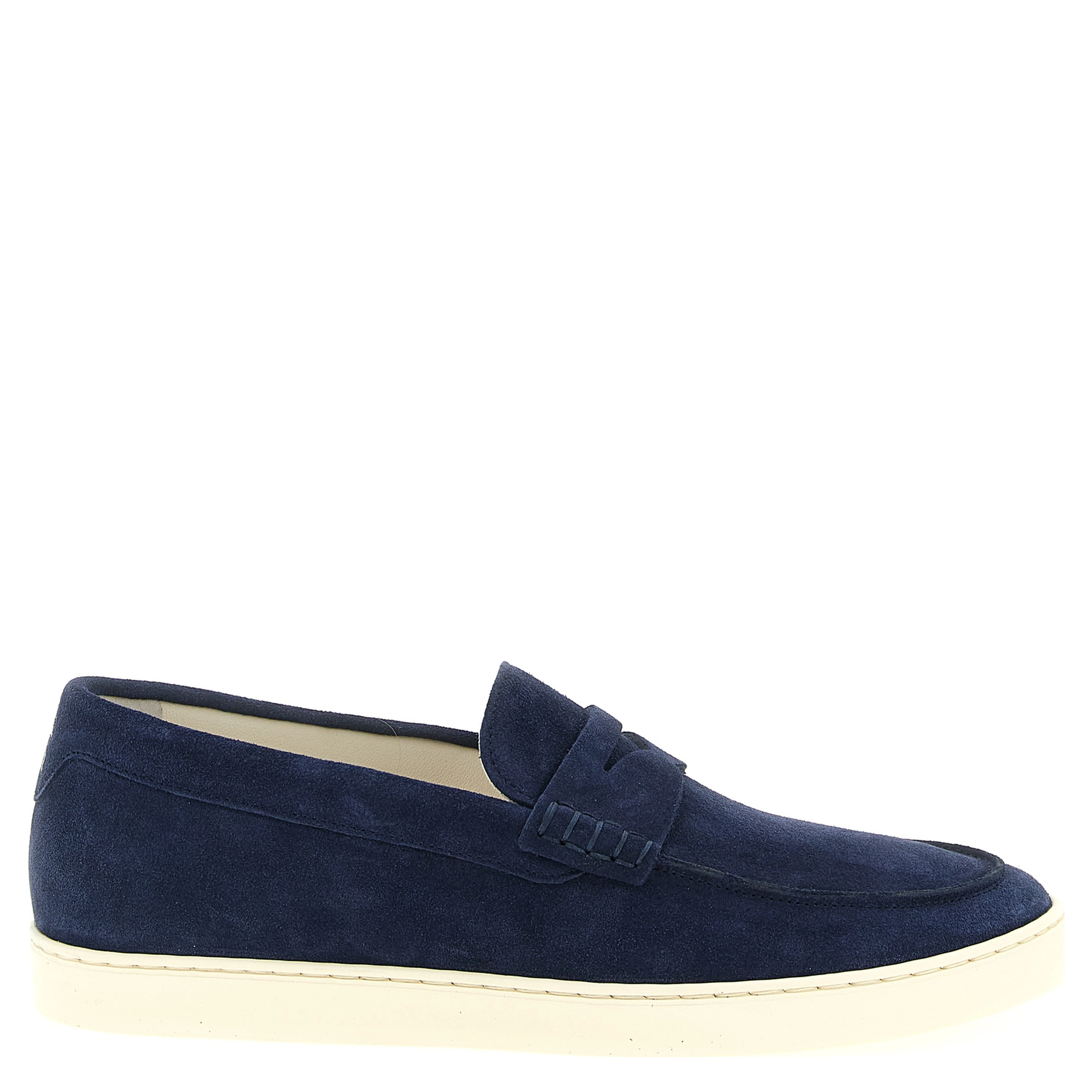 Blue Calfskin Slip-On Loafers