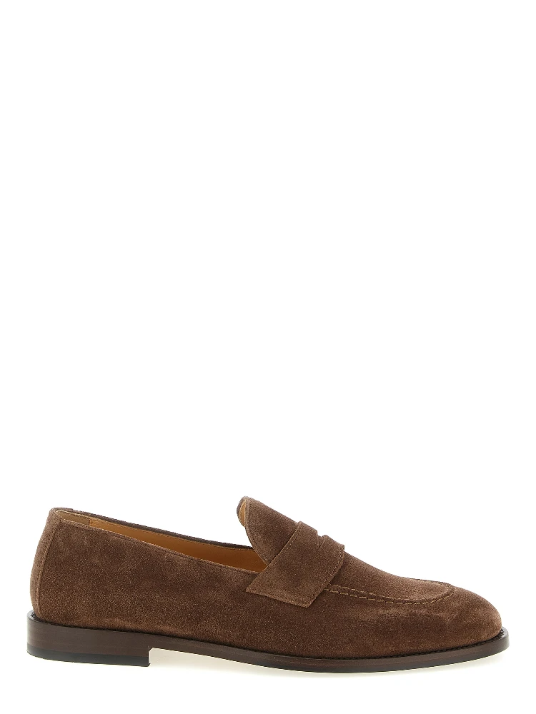 Brown Calfskin Slip-On Loafers