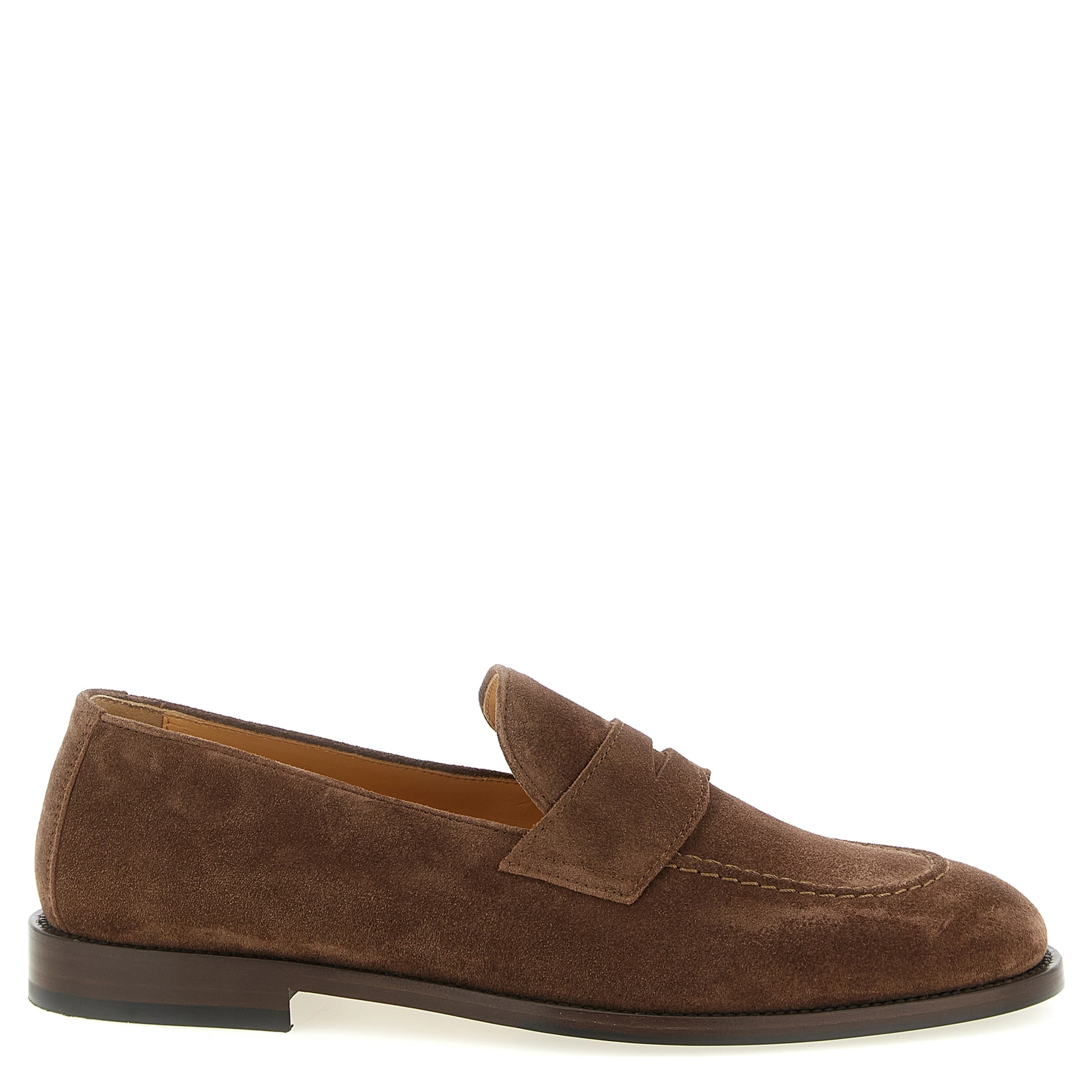 Brown Calfskin Slip-On Loafers