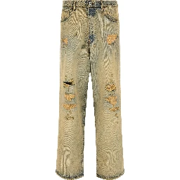 Bicolor Cotton Straight-Leg Jeans