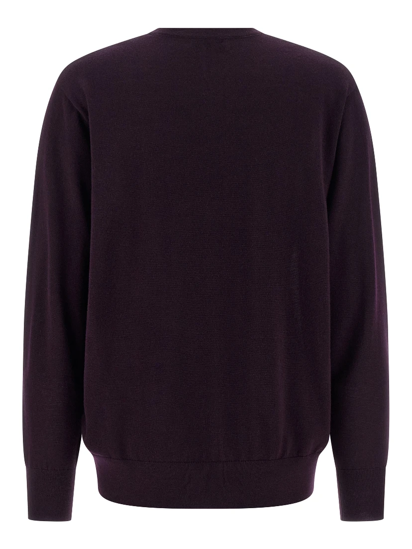 Purple Merino Wool Cardigan