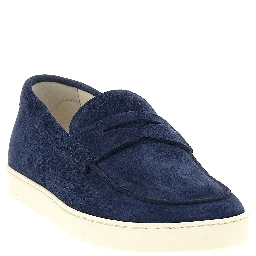 Blue Calfskin Slip-On Loafers