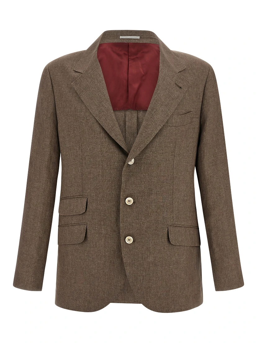 Brown Linen Blazer