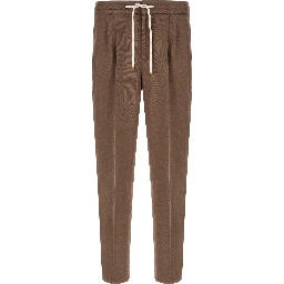 Brown Linen Casual Pants