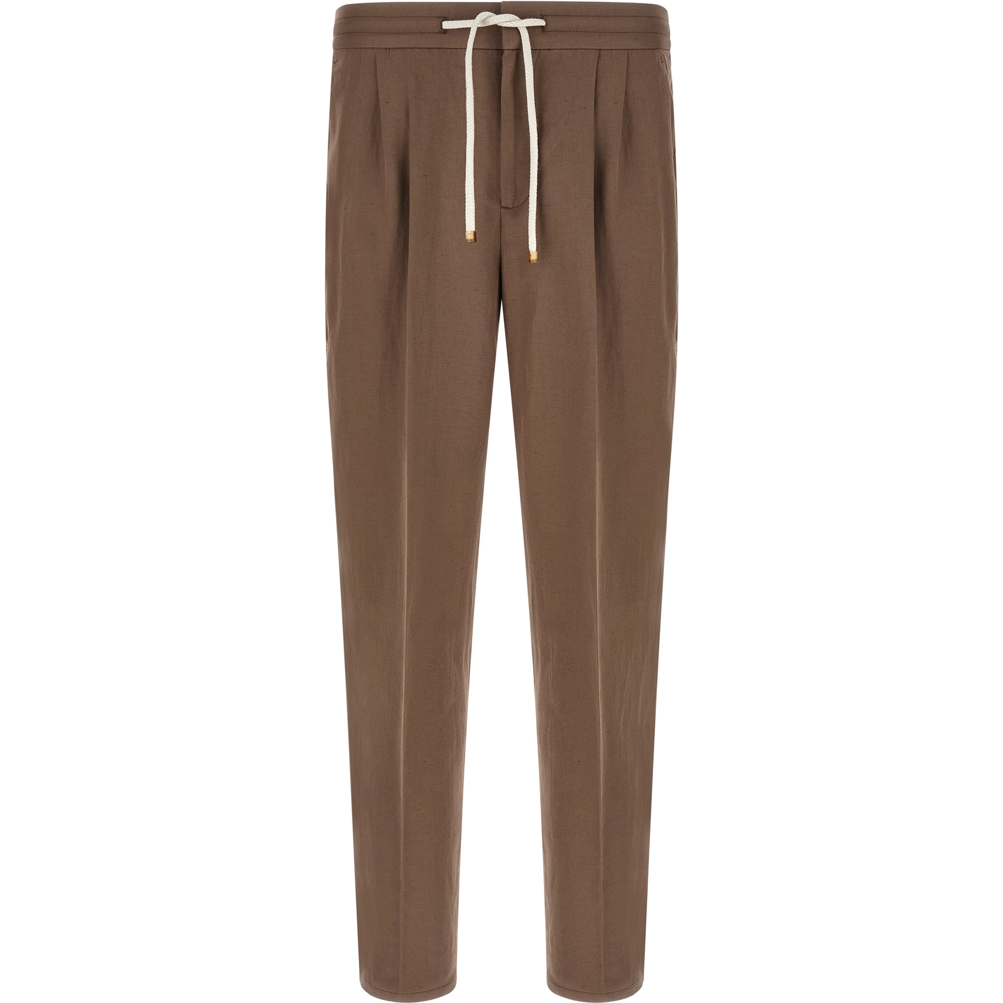 Brown Linen Casual Pants