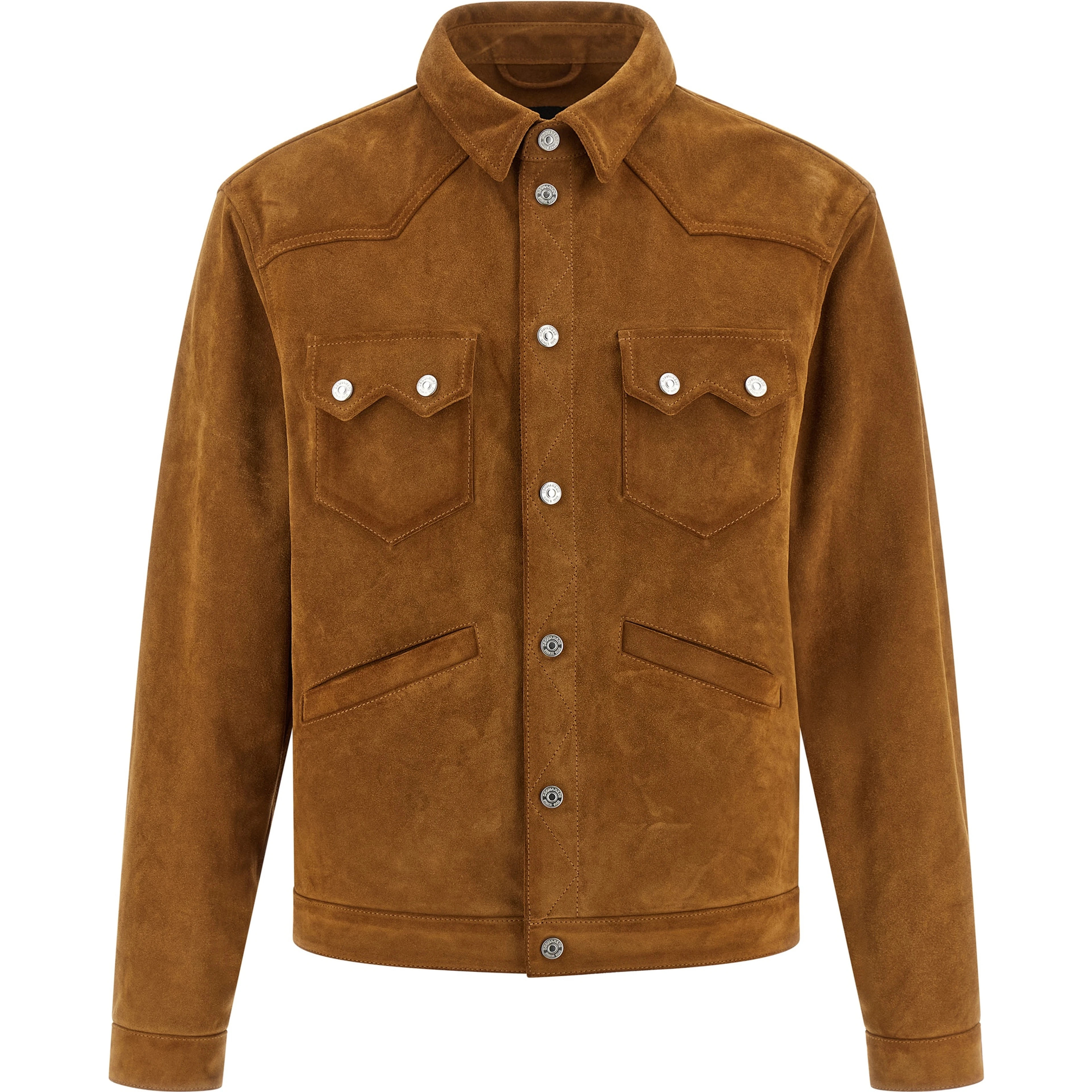 Beige Polyvinyl Leather Jacket