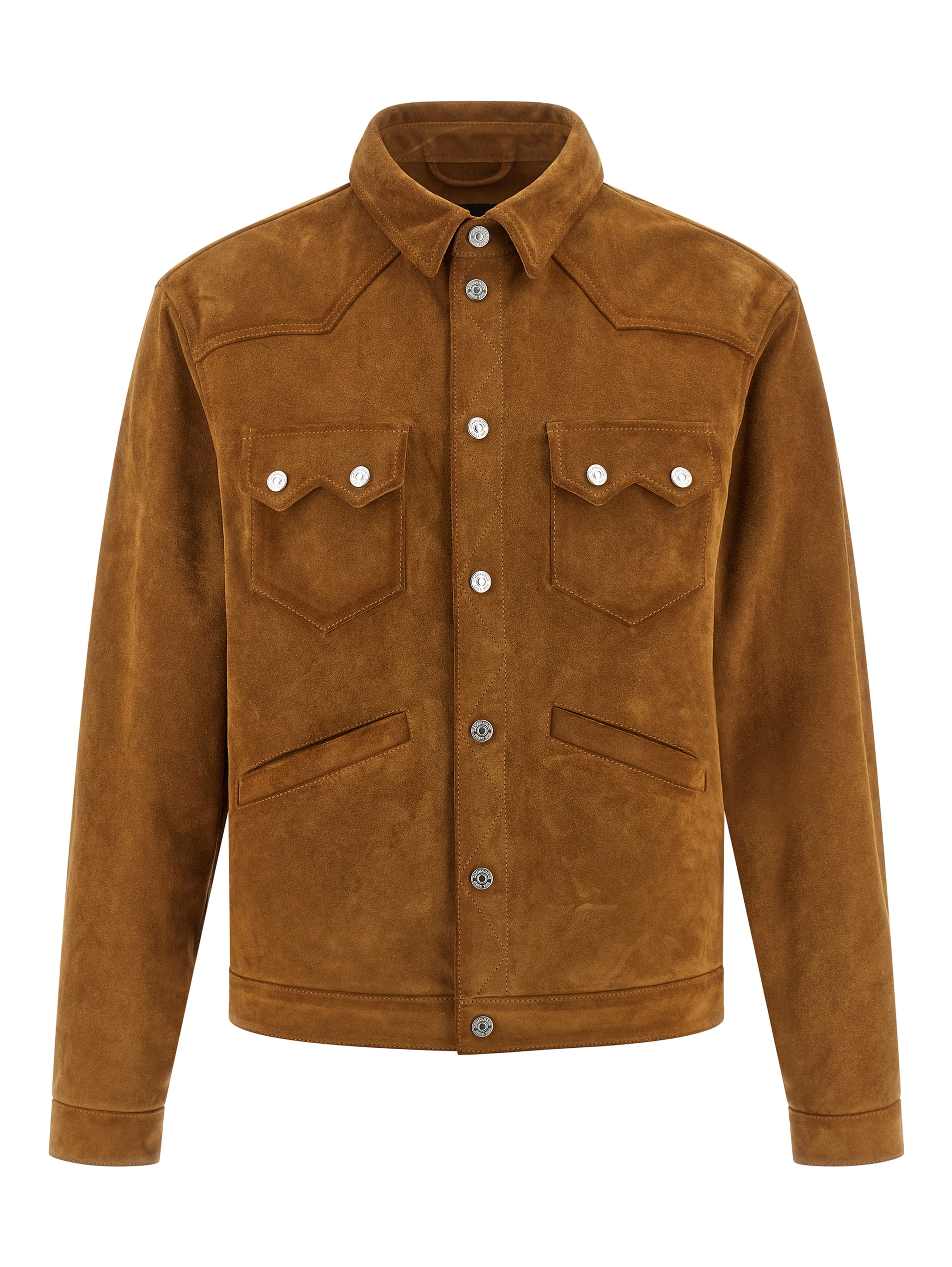 Beige Polyvinyl Leather Jacket