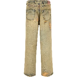 Bicolor Cotton Straight-Leg Jeans