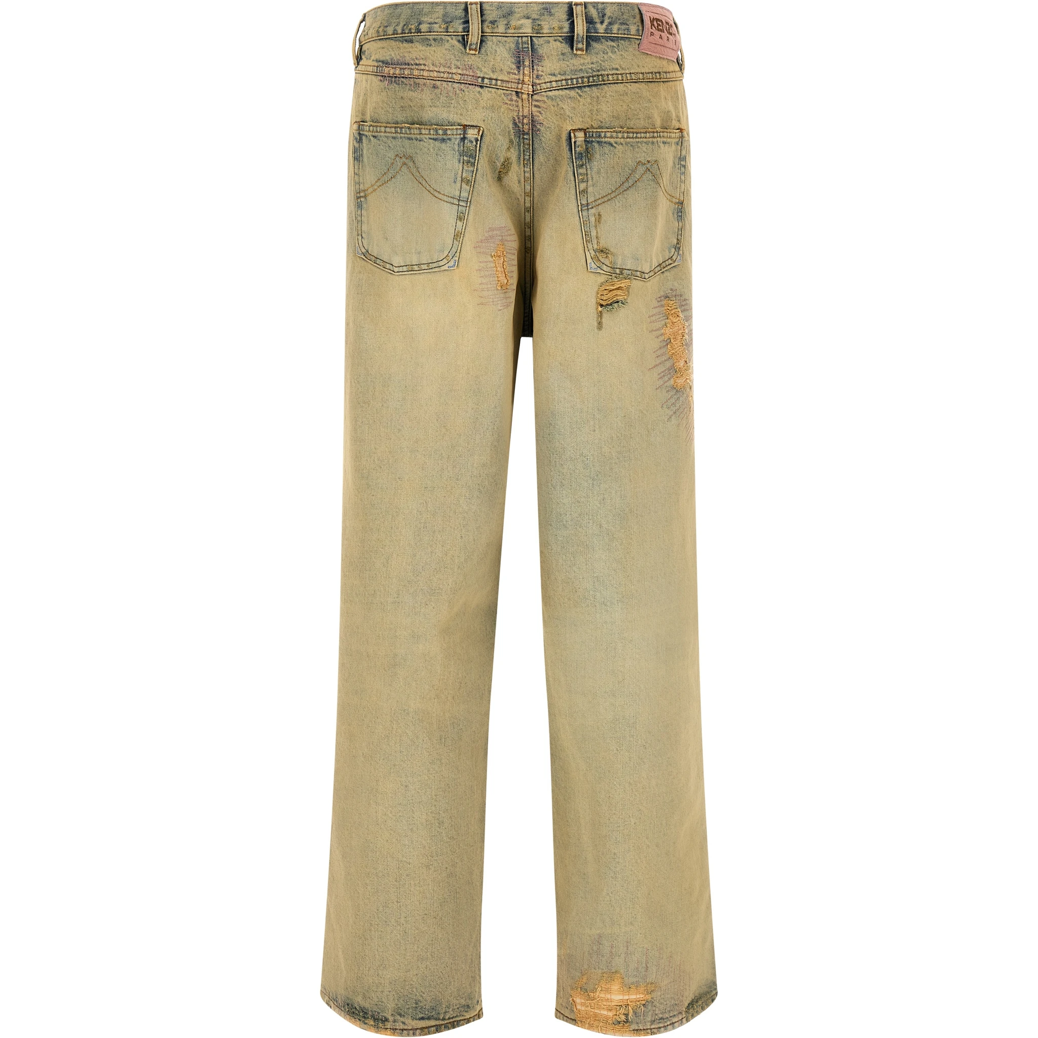 Bicolor Cotton Straight-Leg Jeans