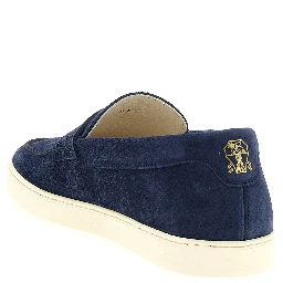 Blue Calfskin Slip-On Loafers
