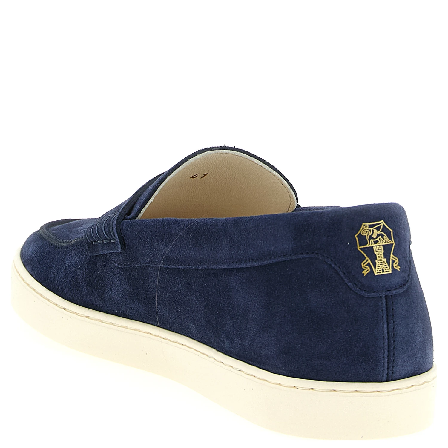 Blue Calfskin Slip-On Loafers