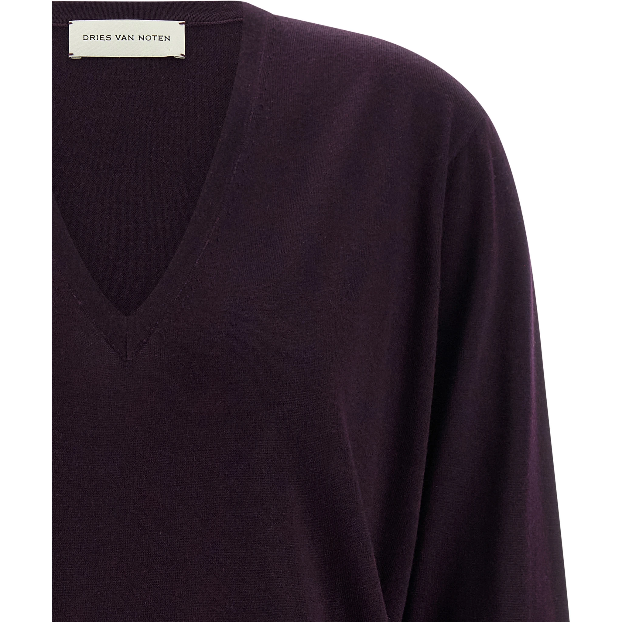 Purple Merino Wool Cardigan