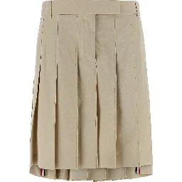Beige Cotton Long Skirt