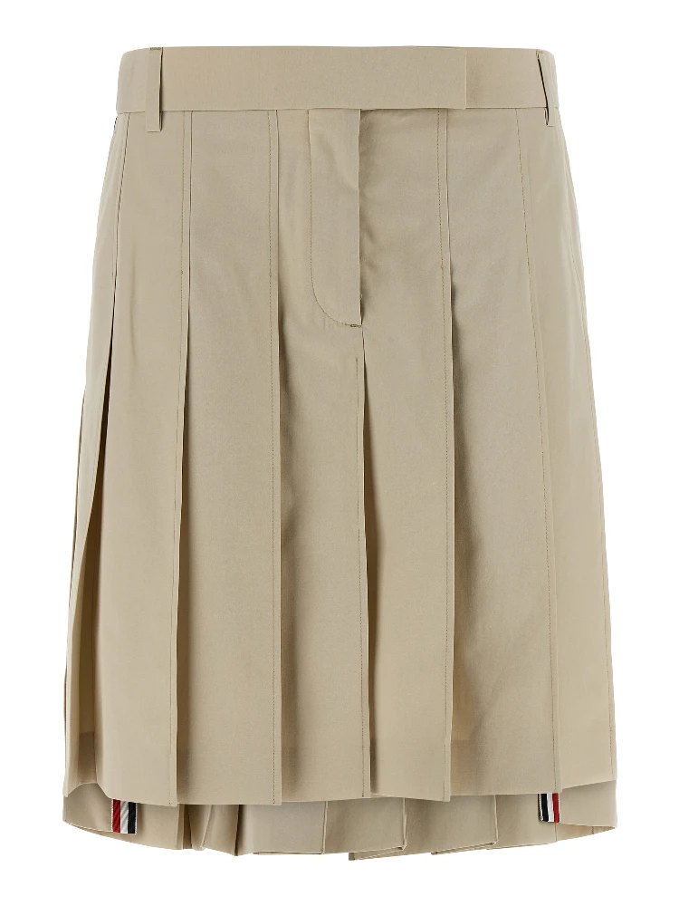 Beige Cotton Long Skirt