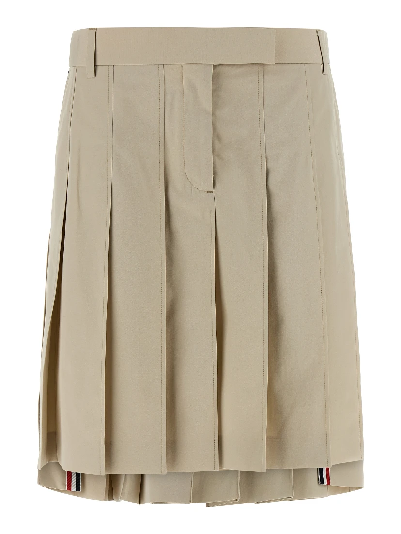 Beige Cotton Long Skirt