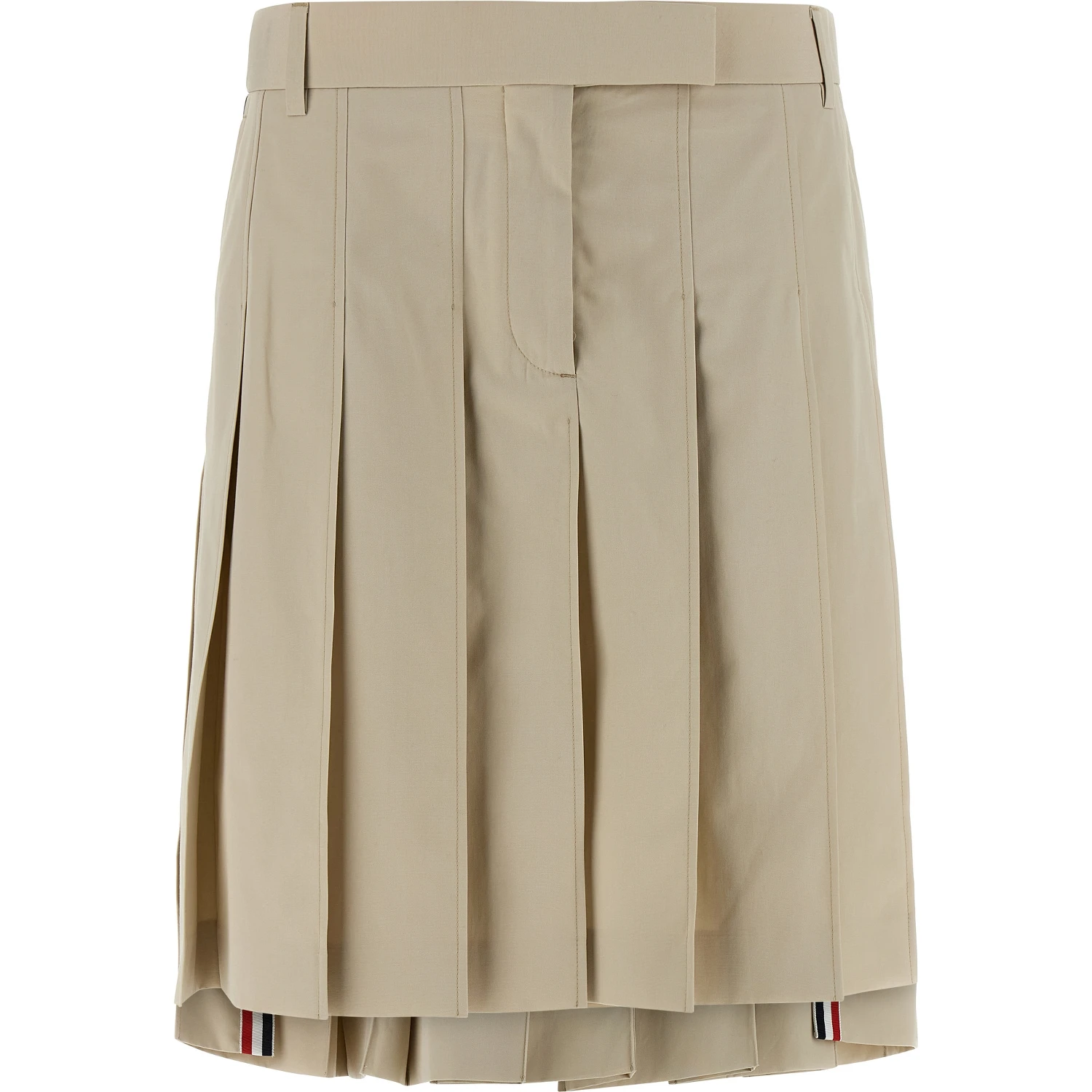 Beige Cotton Long Skirt