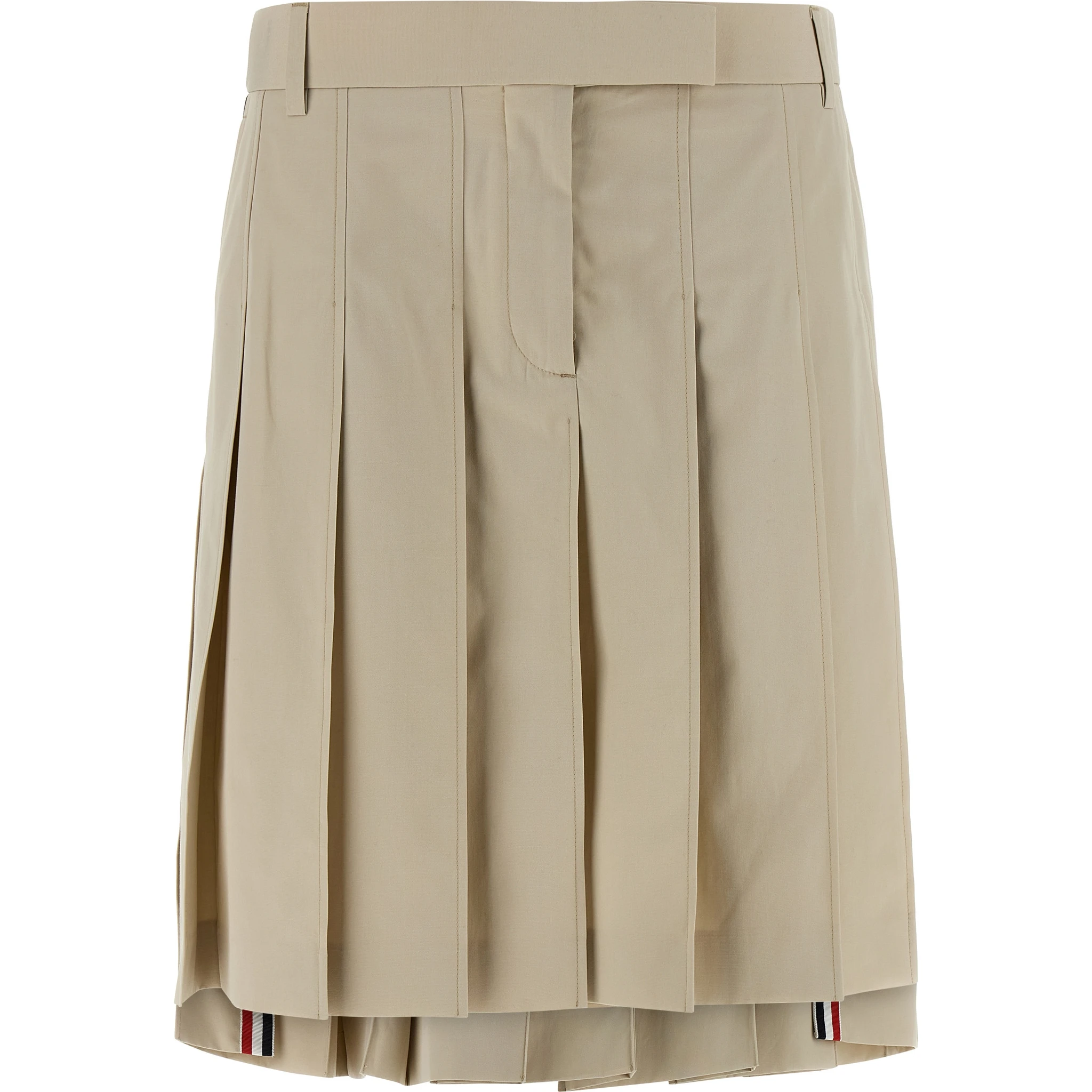 Beige Cotton Long Skirt