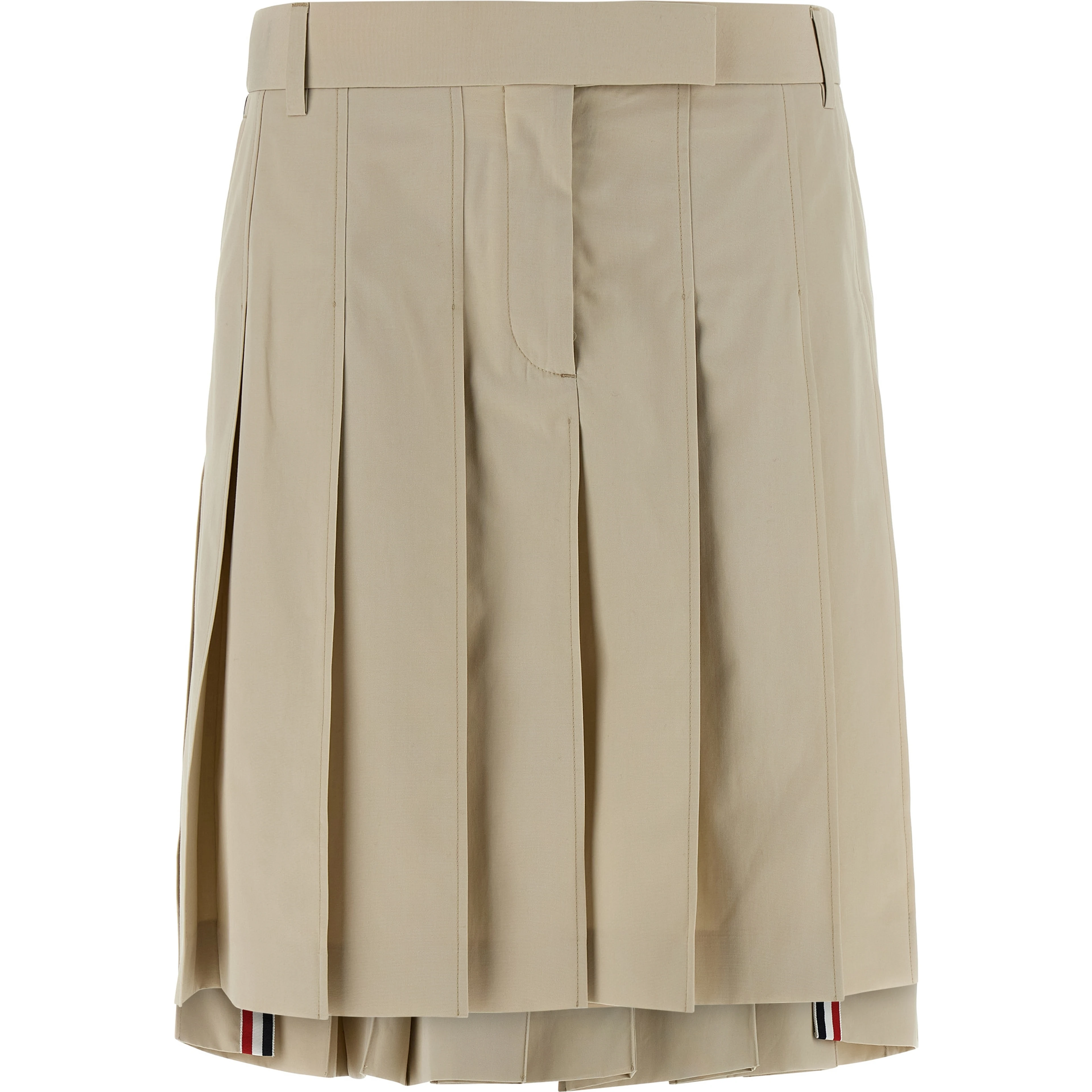 Beige Cotton Long Skirt