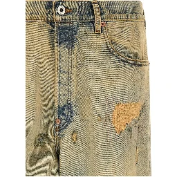 Bicolor Cotton Straight-Leg Jeans