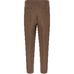 Brown Linen Casual Pants
