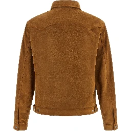 Beige Polyvinyl Leather Jacket