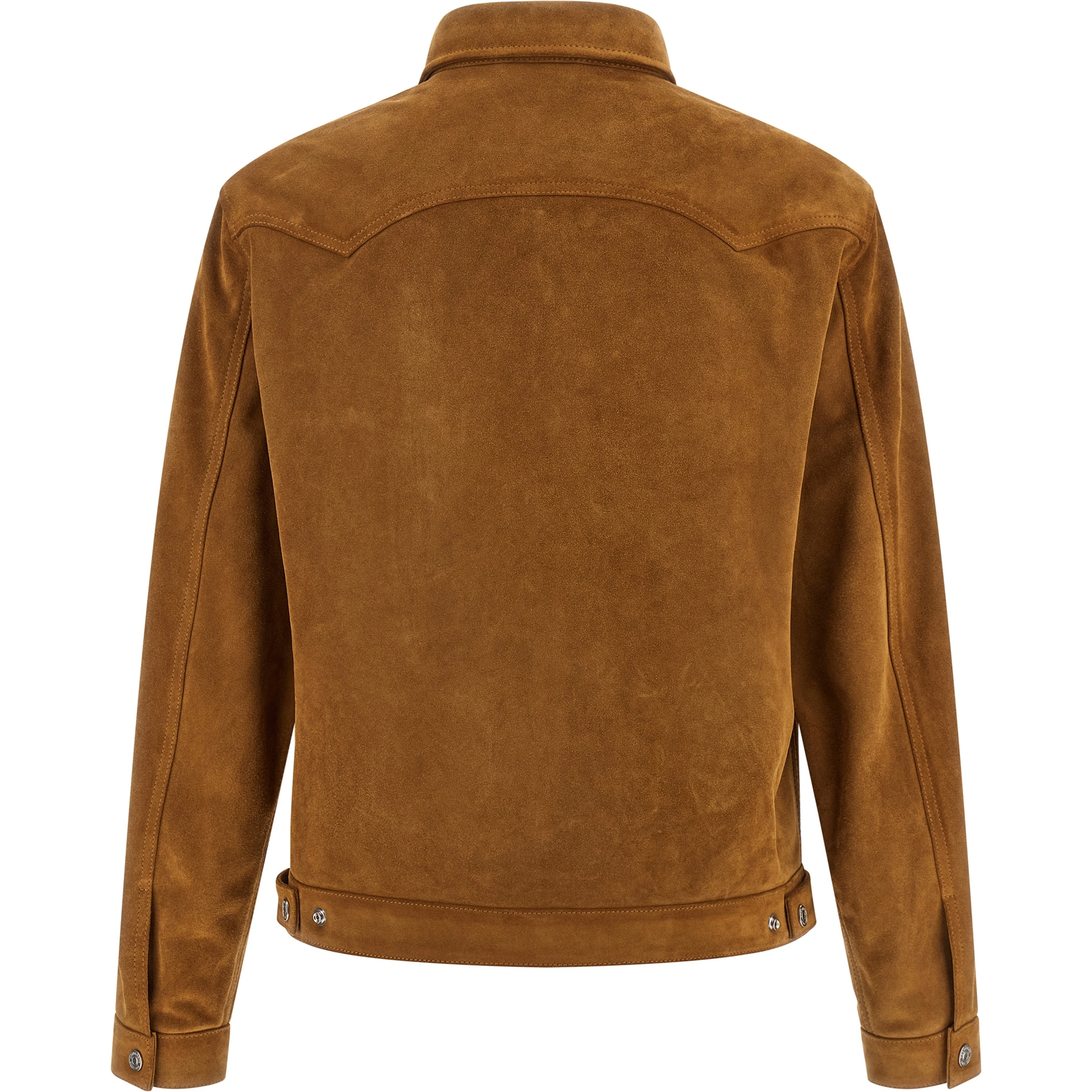 Beige Polyvinyl Leather Jacket